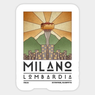 Milan Italy Retro Travel Sticker